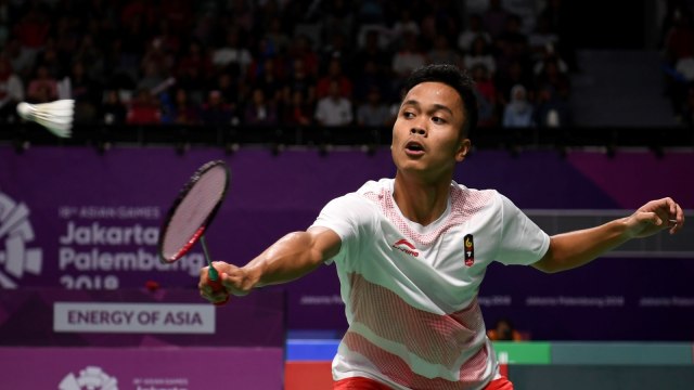 Pebulu tangkis tunggal Indonesia, Anthony Ginting. (Foto: Puspa Perwitasari/Antara)