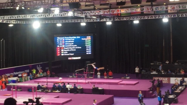 Pertandingan artistic gymnastic putri. (Foto: Arif Utama/kumparan)