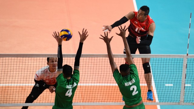 Pertandingan bola voli putra Asian Games 2018 antara Indonesia vs Arab Saudi di Tennis Indoor Senayan, Jakarta, Rabu (22/8). (Foto: Nugroho Sejati/kumparan)