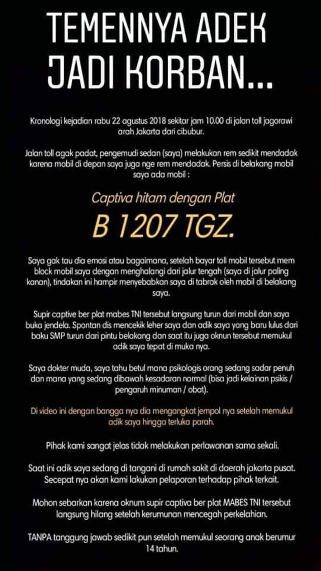 Kronologi insiden perkelahian di Tol Jagorawi. (Foto: Dok. Istimewa)