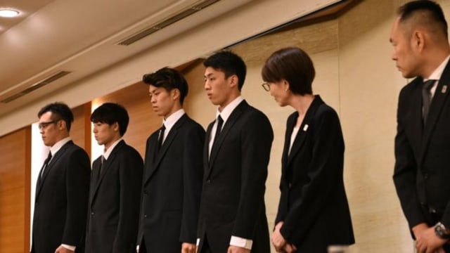 Atlet meminta maaf kepada publik. (Foto: AFP/GETTY IMAGES/KAZUHIRO NOGI)