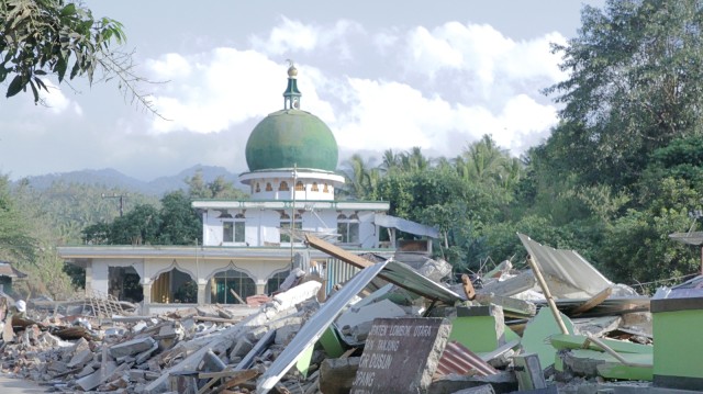 Kerusakan akibat gempa di Lombok. (Foto: Dwi Herlambang/kumparan)