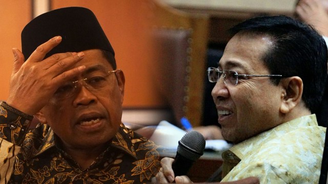 Mensos Idrus dan Setya Novanto. (Foto: Fanny Kusumawardhany/kumparan dan Iqbal Firdaus/kumparan)