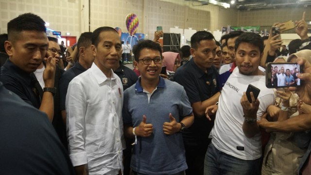 Presiden RI, Joko Widodo di acara YOTNC 2018, Balai Kartini, Jakarta. (Foto: Jamal Ramadhan/kumparan)