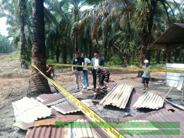 Polres Musi Rawas Olah TKP Penyerangan Post Blok Divisi 5 PT Lonsum RIE Muratara (2)