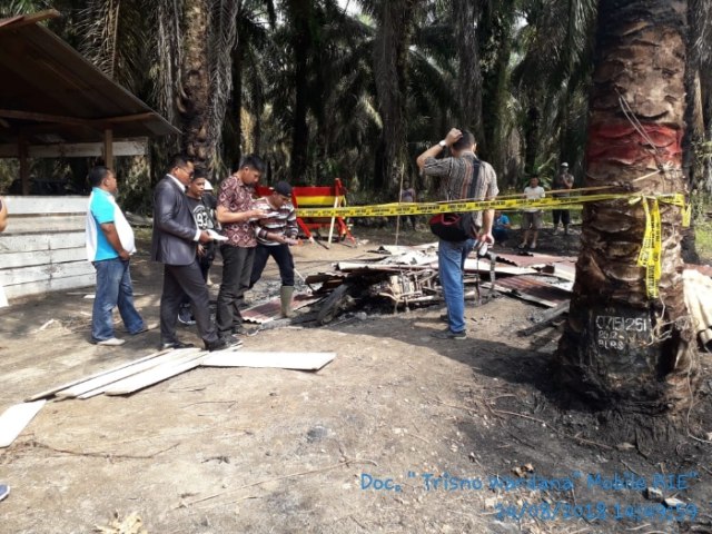 Polres Musi Rawas Olah TKP Penyerangan Post Blok Divisi 5 PT Lonsum RIE Muratara (3)
