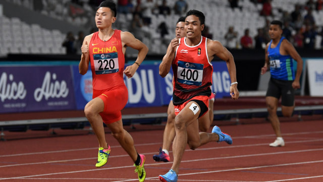 Lalu Muhammad Zohri di Asian Games 2018. (Foto: Antara/Andika Wahyu)