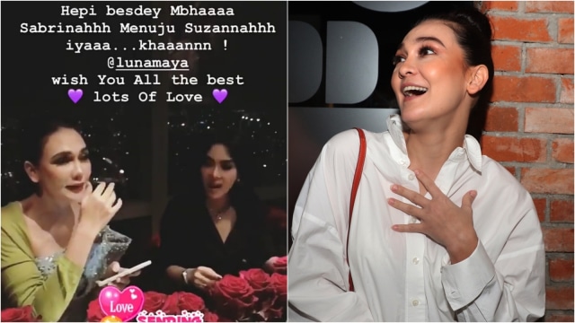 Ucapan Syahrini di ulang tahun Luna Maya. (Foto: Instagram/@princessyahrini dan Munady Widjaja)