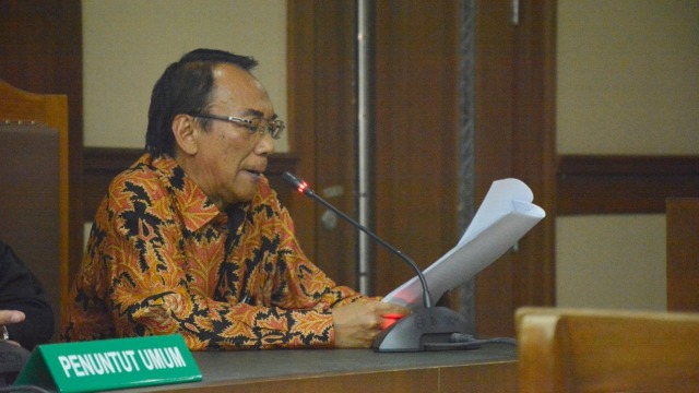Sidang permohonan PK (peninjauan kembali) mantan Menteri ESDM, Jero Wacik di Pengadilan Tipikor, Jakarta, Senin (27/08/2018). (Foto: Nadia K Putri)