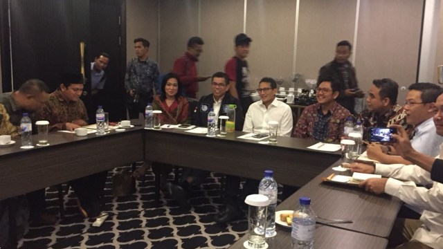Sandiaga Uno hadiri pertemuan sekjen koalisi di Hotel Aston, Jakarta Selatan, Senin (27/8/18). (Foto: Raga Imam/kumparan)