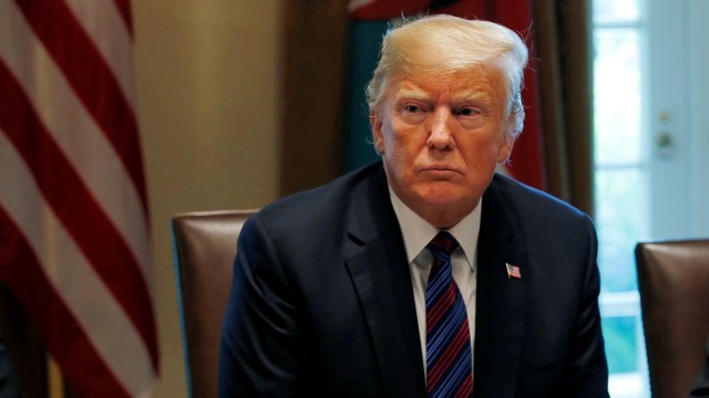 Presiden Amerika Serikat Donald Trump (27/08/2018). (Foto: REUTERS/Kevin Lamarque)