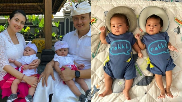 7 Potret Lucu Magha dan Degha, Bayi Kembar Kadek Devi