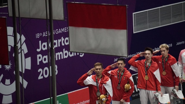 Atlet bulu tangkis asal Indonesia, Kevin dan Marcus, menjuarai cabang olahraga bulu tangkis ganda putra di ajang Asian Games 2018, Jakarta (28/08/2018) (Foto: Aditia Noviansyah/kumparan)