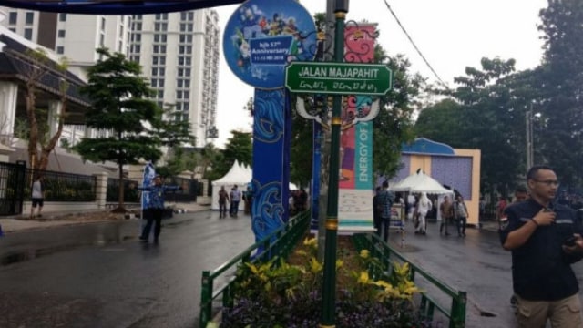 Jalan Majapahit menggantikan nama Jalan Gasibu di Kota Bandung.  (Foto: Antara/Asep Firmansyah)