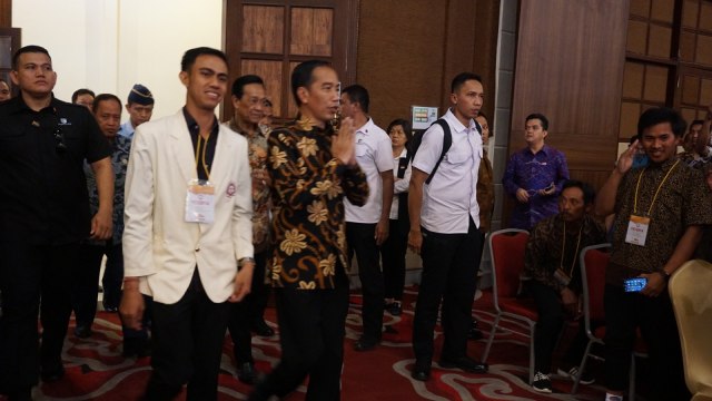 Jokowi Hadiri Kongres Persatuan Mahasiswa Hindu di Yogyakarta, Rabu (29/8/2018). (Foto: Yudhistira Amran Saleh/kumparan)