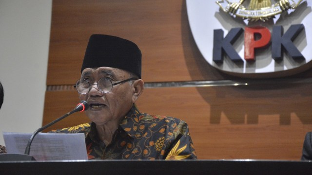 Ketua KPK, Agus Rahardjo, di Gedung KPK, Rabu (29/08/2018). (Foto: Nadia K Putri)