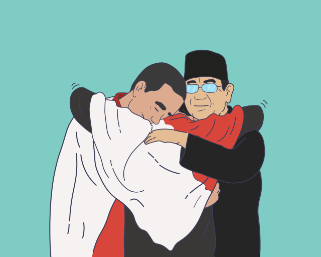 Ilustrator Jokowi dan Prabowo (Foto: Anggoro Fajar/kumparan)