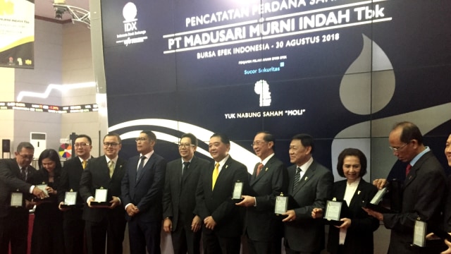 PT Madusari Murni Indah Tbk telah resmi menjadi angggota Bursa Efek Indonesia (BEI) ke 34 pada tahun ini. (Foto: Selfy Sandra Momongan/kumparan)