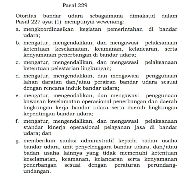 UU Nomor 1 Tahun 2009 tentang Penerbangan. (Foto: Dok. Kemenhub)
