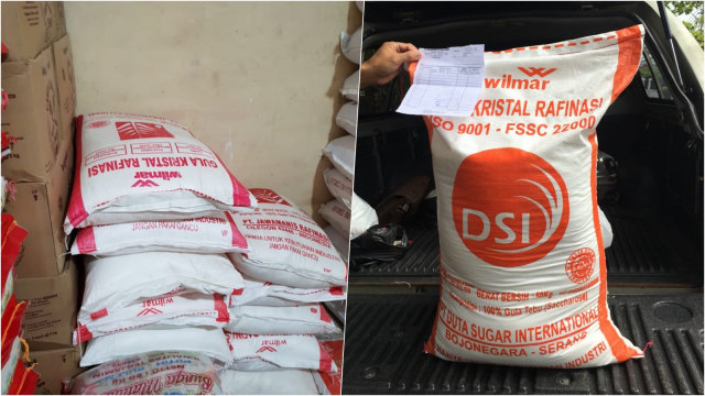 Gula Rafinasi yang Disita Petani Tebu, Kamis (30/8/18). (Foto: Istimewa)