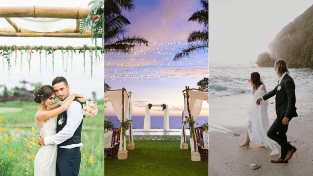 Rekomendasi Lokasi Pernikahan Outdoor di Bali (Foto: IG: @desavisesa @tirthebridal @weddingsbytheungasan)