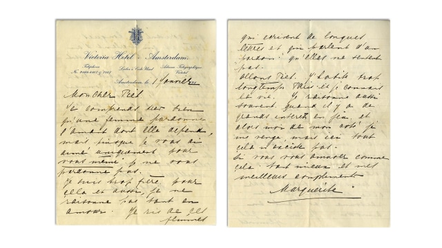 Surat cinta Mata Hari untuk sang kekasih. (Foto: Nate D. Sanders Auctions)
