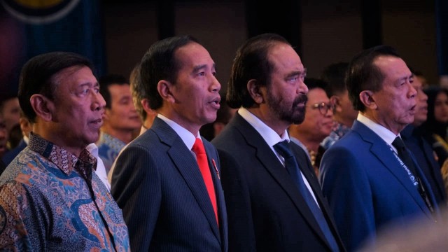 Presiden Joko Widodo tiba dalam acara Pekan Orientasi Calon Anggota Legislatif Partai Nasdem di Hotel Mercure Ancol, Jakarta, Sabtu (1/9/2018). Foto: Jamal Ramadhan/kumparan