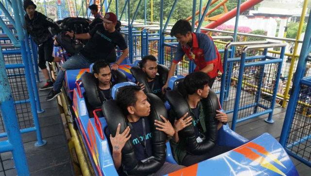 Para peserta komit up kumparan berkunjung ke Dufan, Ancol, Minggu (2/9/18). (Foto: Irfan Adi Saputra/kumparan)