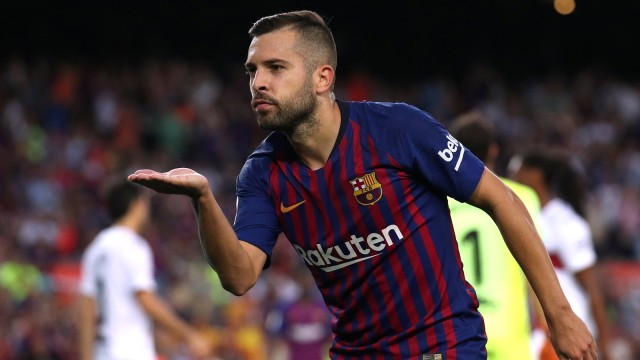 Bek kiri Barcelona, Jordi Alba. (Foto: Albert Gea/Reuters)