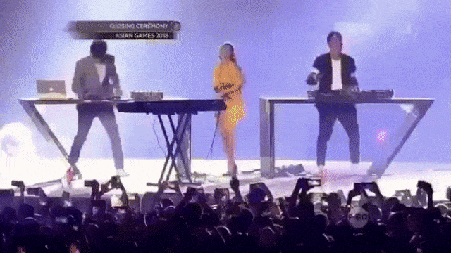 Siti Badriah di Penutupan Asian Games 2018 (Foto: NET TV via Instagram @sitibadriahh)