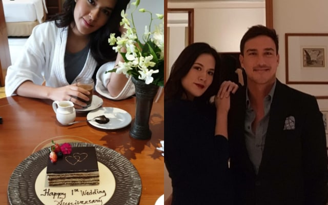Raisa dan Hamish Rayakan hari ulang tahun pernikahan yang pertama. (Foto: Instagram Story @hamishdw)