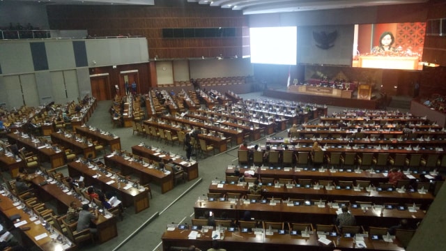 Rapat paripurna DPR bersama Menteri Keuangan Sri Mulyani, Selasa (4/9). (Foto: Rian/kumparan)