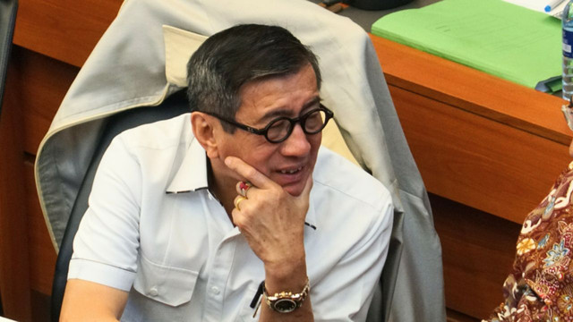 Menteri Hukum dan HAM, Yasonna Laoly di DPR RI, Jakarta, Selasa (04/09/2018). (Foto: Nugroho Sejati/kumparan)