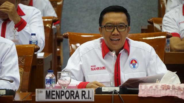 Menpora RI, Imam Nahrawi di Raker Komisi X DPR RI dengan Kemenpora RI, Gedung DPR RI, Jakarta, Kamis (06/09/2018). (Foto: Iqbal Firdaus/kumparan)