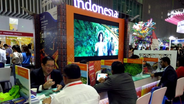 Booth Indonesia di bursa pariwisata internasional Vietnam. (Foto: Michael Agustinus/kumparan)