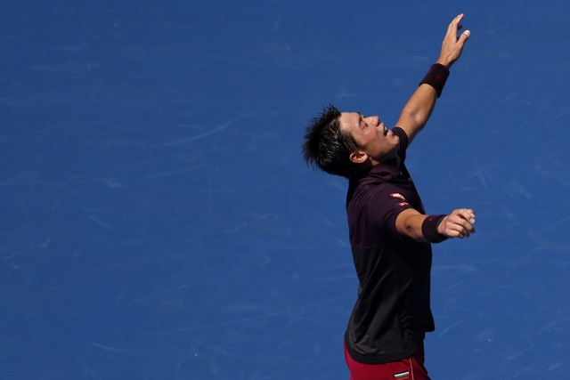 Nishikori di AS Terbuka 2018. (Foto: Geoff Burke-USA TODAY Sports)