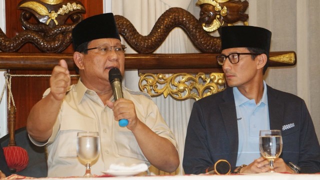Pasangan Capres dan Cawapres Prabowo Subianto dan Sandiaga Uno di Kartanegara, Jakarta, Jumat (7/9) (Foto: Jamal Ramadhan/kumparan)