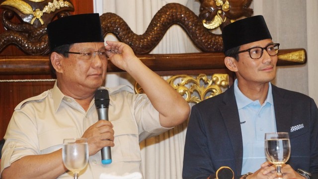 Pasangan Capres dan Cawapres Prabowo Subianto dan Sandiaga Uno di Kartanegara, Jakarta, Jumat (7/9) Foto: Jamal Ramadhan/kumparan