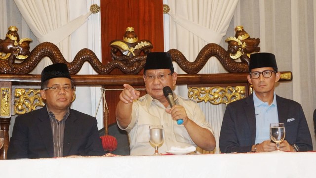 Pertemuan Capres dan Cawapres pasangan Prabowo-Sandi bersama sejumlah pejabat pendukung di Kartanegara, Jakarta, Jumat (7/9) (Foto: Jamal Ramadhan/kumparan)