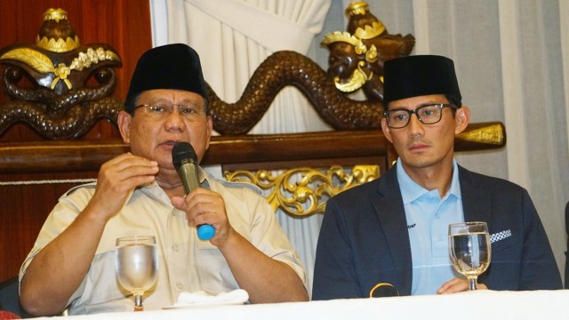 Pasangan Capres dan Cawapres Prabowo Subianto dan Sandiaga Uno di Kartanegara, Jakarta, Jumat (7/9) (Foto: Jamal Ramadhan/kumparan)