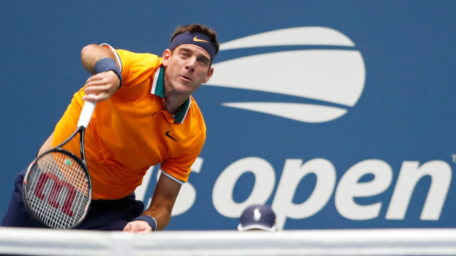Aksi Juan Martin Del Potro ketika menghadapi Rafael Nadal di semifinal. (Foto: Geoff Burke- Reuters via USA TODAY Sports)