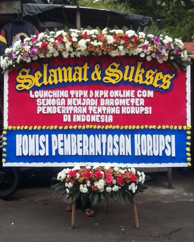 KPK tak pernah berikan karangan bunga untuk launching media TVPK dan KPK Online.com (Foto: Dok. Istimewa)