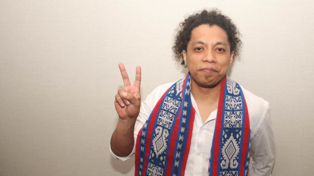 Komedian sekaligus pemain film Arie Kriting, di kawasan Epicentrum, Jakarta Selatan, Sabtu (8/9). Foto: Munady