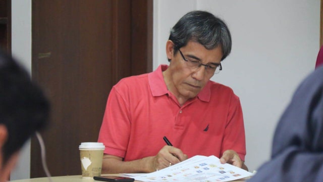 NETGRIT Hadar Nafis Gumay di Diskusi Polemik Pencalonan Napi Korupsi di Indonesia Corruption Watch, Kalibata Timur, Jakarta, Minggu (9/9/2018). Foto: Eny Immanuel Gloria/kumparan