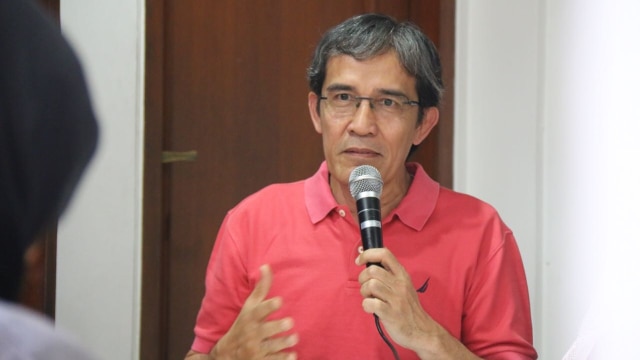 NETGRIT Hadar Nafis Gumay di Diskusi Polemik Pencalonan Napi Korupsi di Indonesia Corruption Watch, Kalibata Timur, Jakarta, Minggu (9/9/2018). (Foto: Eny Immanuella Gloria)
