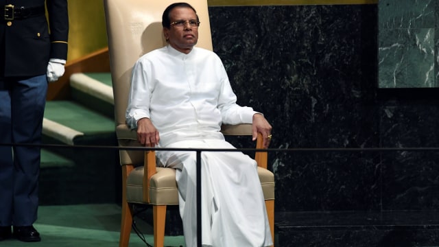 Presiden Srilanka, Maithripala Sirisena (Foto: AFP/Jewel Samad)