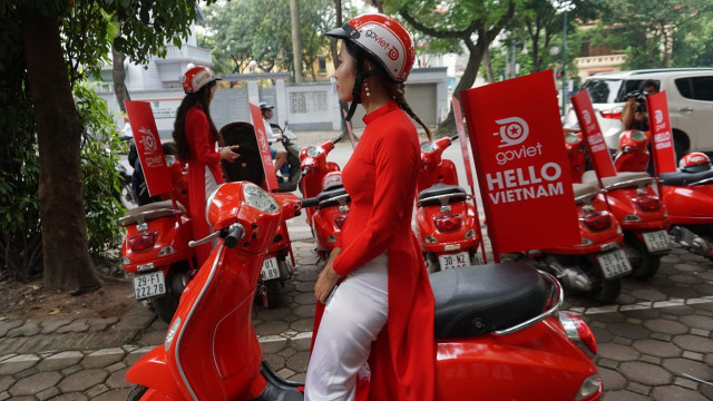 Pengemudi wanita Go-Viet di Hanoi, Vietnam, Rabu (12/09/2018). (Foto: Aditia Noviansyah/kumparan)