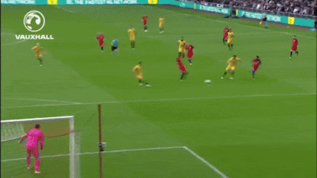 Gol Marcus Rashford ke gawang Australia. (Foto: YouTube:England FA)