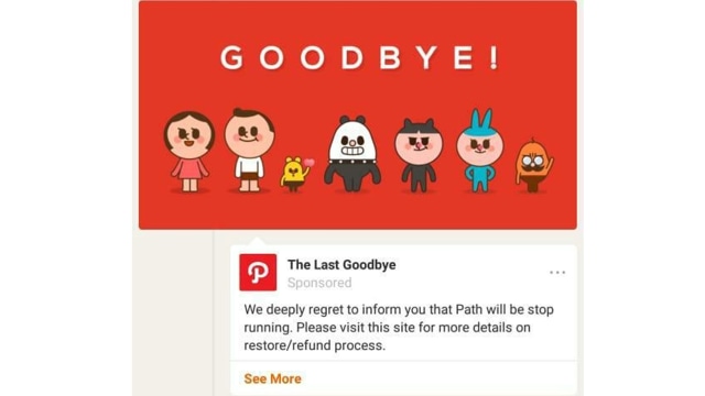 Screenshot aplikasi Path mau ditutup. (Foto: @imanlagi/Twitter)