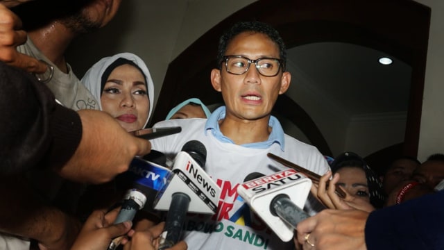 Sandiaga Uno di Rumah Aspirasi, Jl. Cut Meutia, Jakarta, Sabtu (15/9/2018). (Foto: Jamal Ramadhan/kumparan)